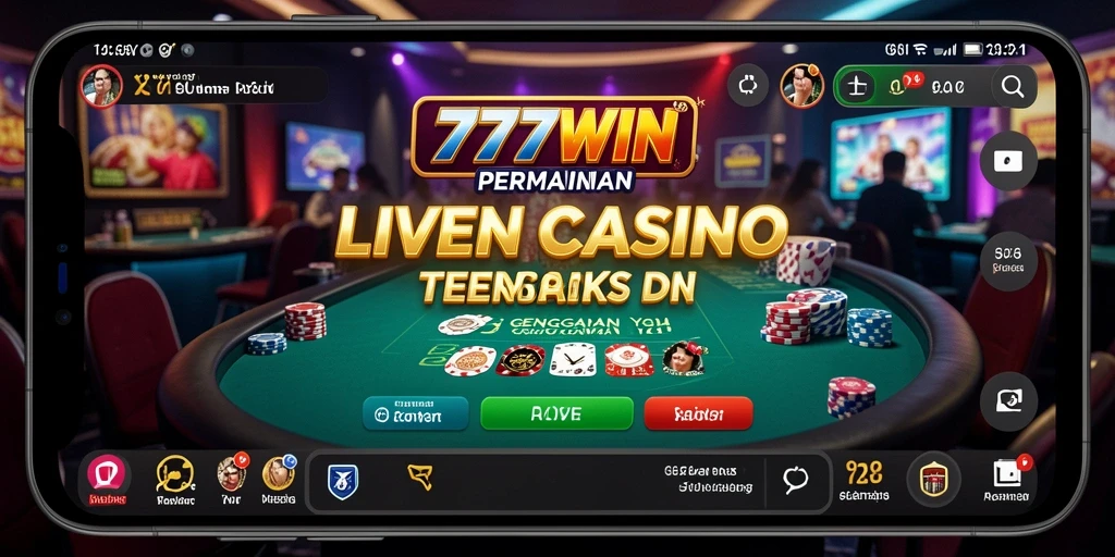 Tampilan gameplay menarik dari sistem Live Casino 777WIN.