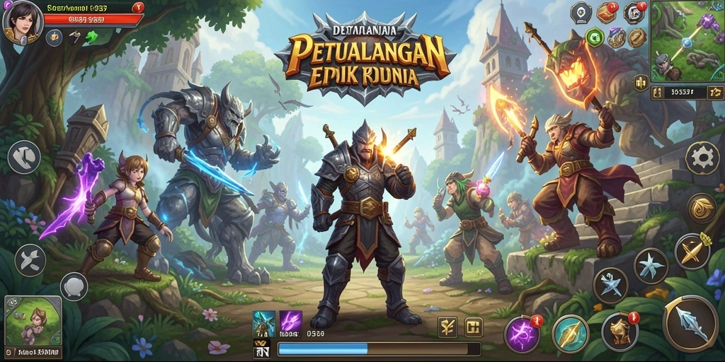 Tampilan layar gameplay RPG yang menampilkan pertarungan mendebarkan.