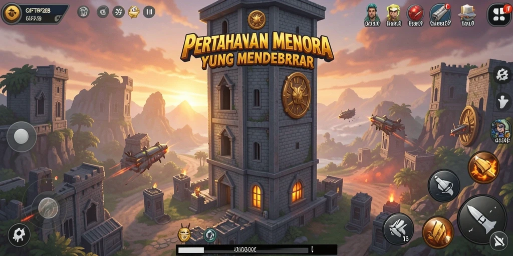 Tangkapan layar menunjukkan aksi pertahanan menara yang mendebarkan.