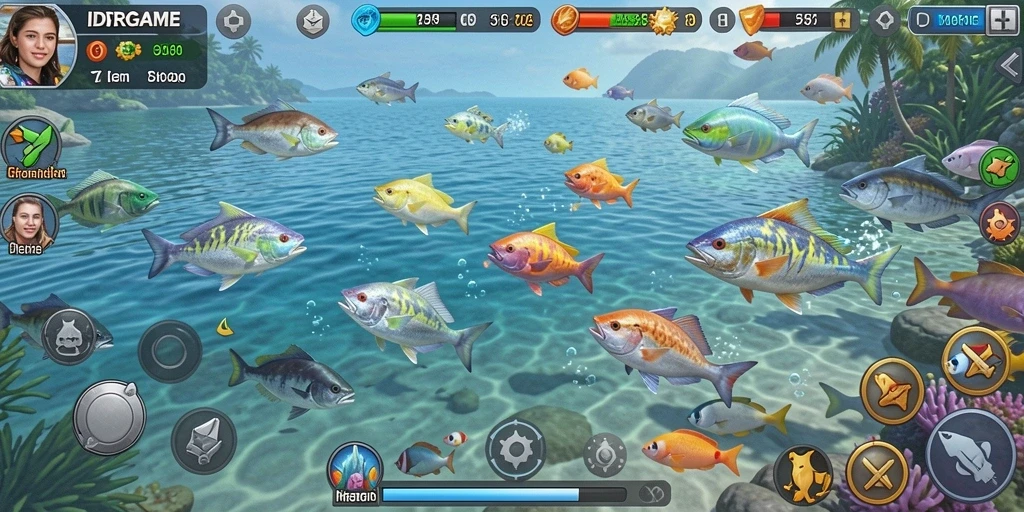 Tangkapan layar gameplay seru di IDRGAME, tembak ikan dengan cepat!
