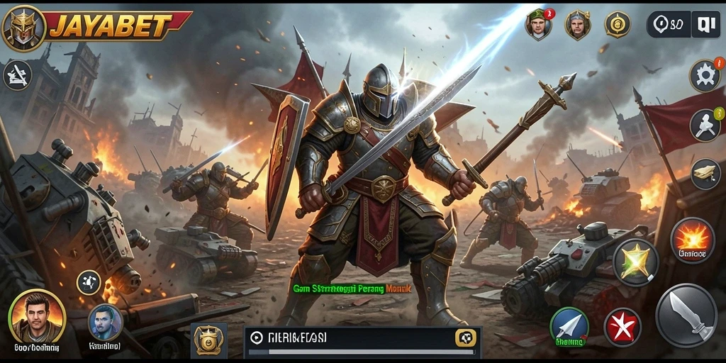 Screenshot gameplay JAYABET dengan aksi tempur yang intens.