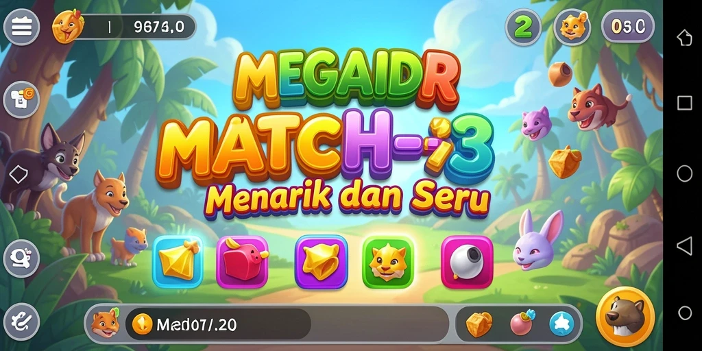Tampilan menarik dari gameplay MEGAIDR yang penuh warna.