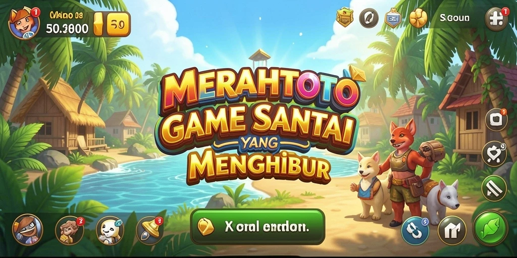 Tampilan gameplay colorful MERAHTOTO yang menyenangkan.