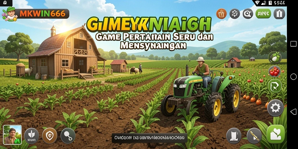 Tampilan gameplay <strong>MKWIN666</strong> yang menakjubkan dengan aktivitas bertani.