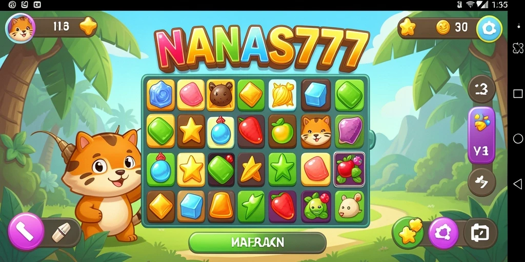 Tampilan gameplay NANAS777 yang seru dan penuh warna.