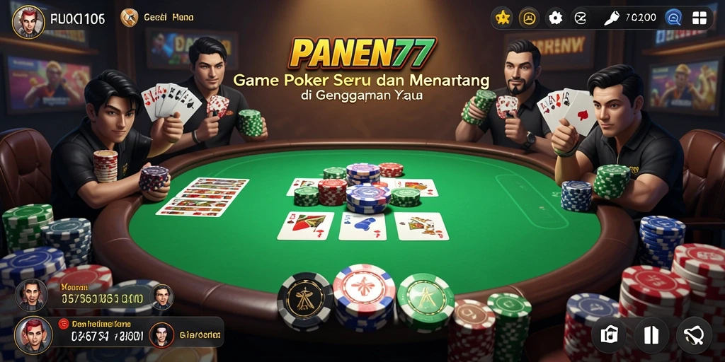 Screenshot gameplay PANEN77 menampilkan momen seru dalam permainan Poker.