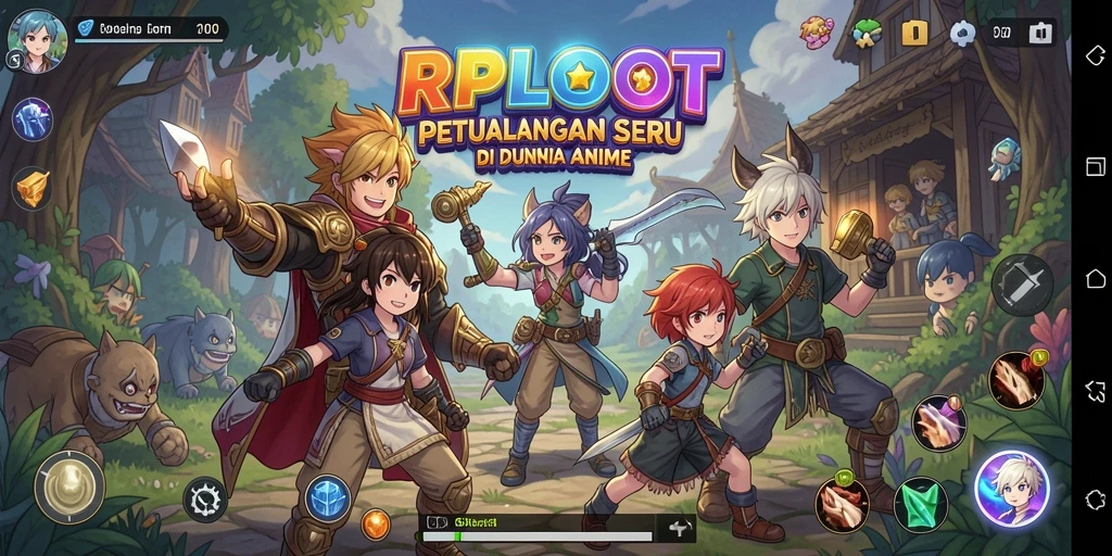 Screenshot utama RPLOOT yang menunjukkan karakter dalam aksi seru.