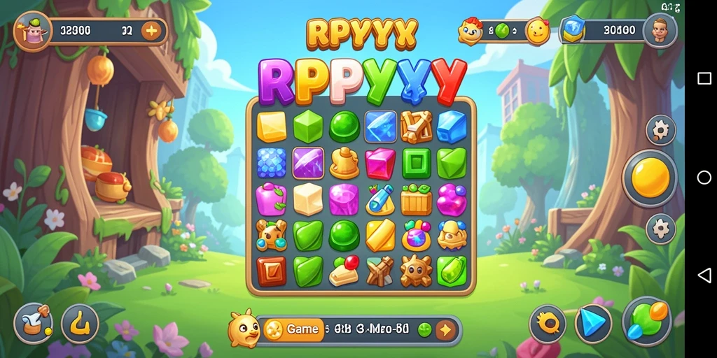 Screenshot utama RPYYY menampilkan gameplay menarik Match-3.