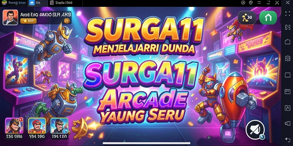 Screenshot SURGA11 menampilkan aksi seru gameplay Arcade yang penuh warna.