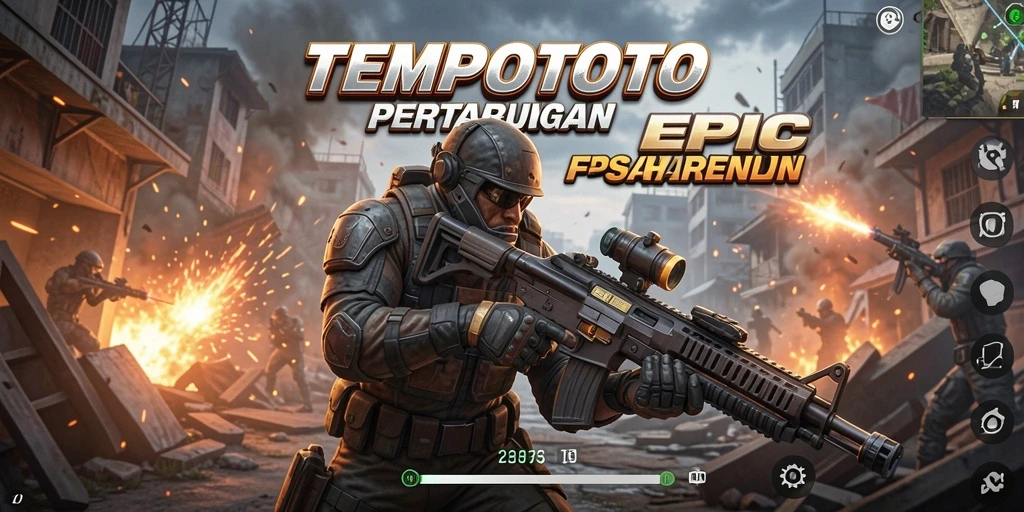 Gameplay mendebarkan di <strong>TEMPOTOTO</strong> dengan aksi tembak-menembak yang intens.